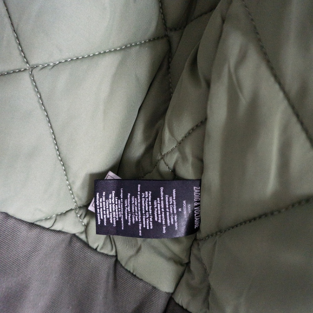 Olive Green Padded Moto Fall Jacket - Picture 7 of 8